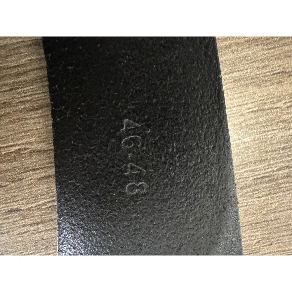Genuine Dickies Mens Black Leather‎ Belt Silver Buckle 46-48